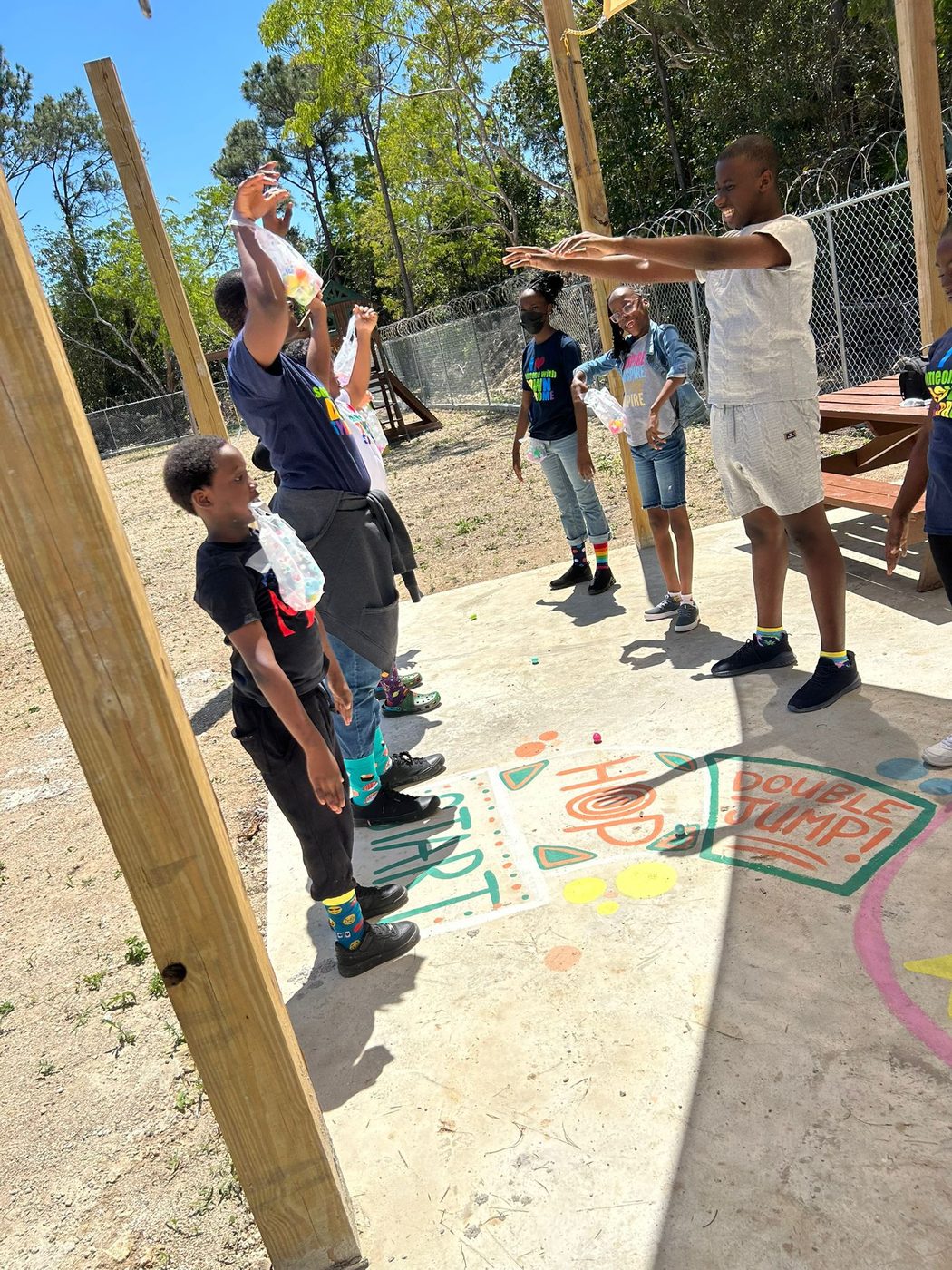 An outdoor activity at school