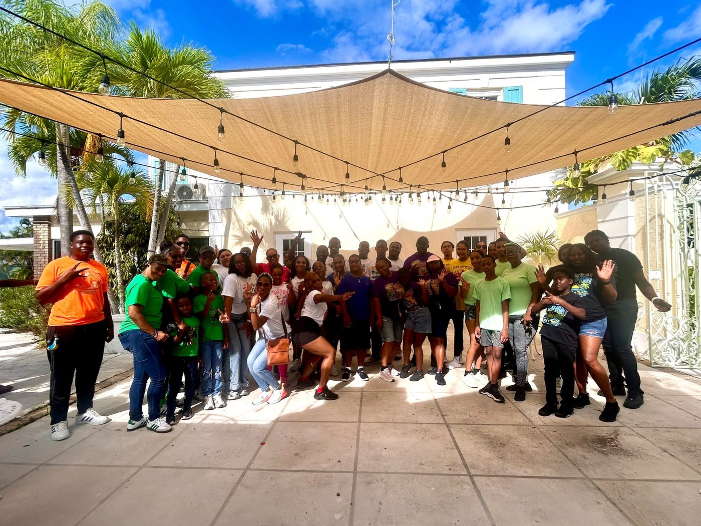 Students showing team spirit